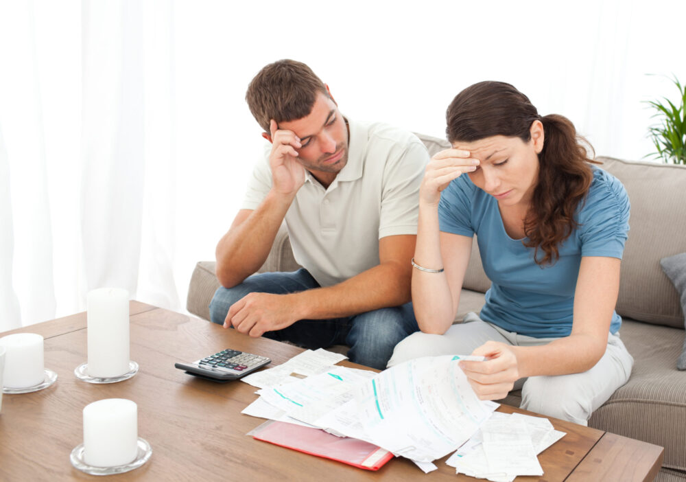 couple reviewing bills